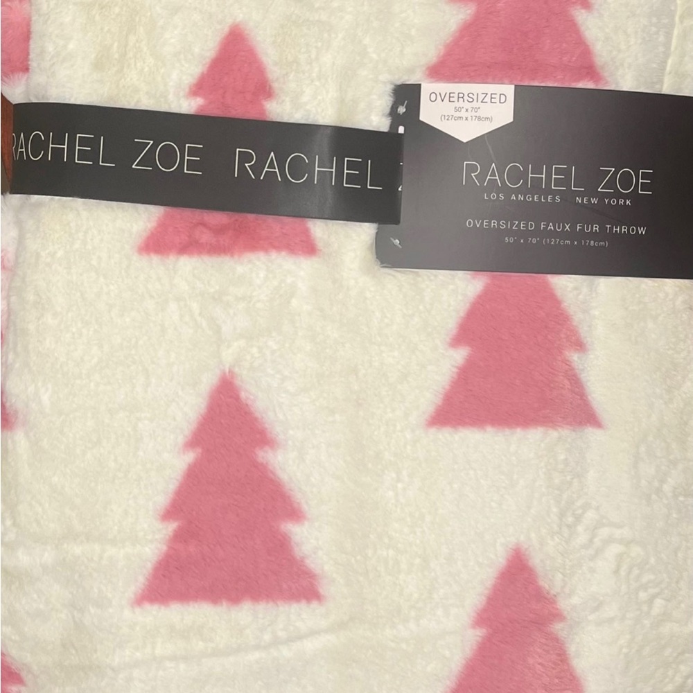 Rachel Zoe pink Christmas tree blanket